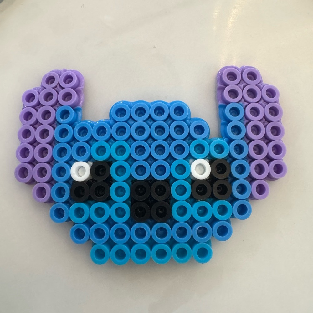 Blue and Purple Bead Art 
Perler Bead Hand made Stitch